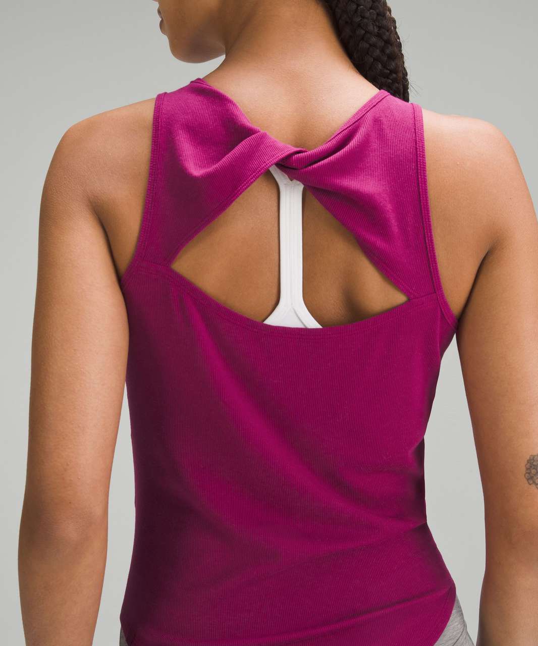 Lululemon Modal Silk Twist-Back Yoga Tank Top - Magenta Purple