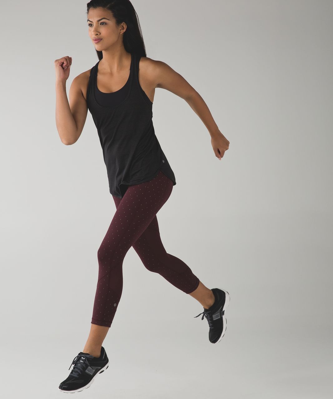 Lululemon Pace Rival Crop - Night Fall Bordeaux Drama Gold / Bordeaux Drama