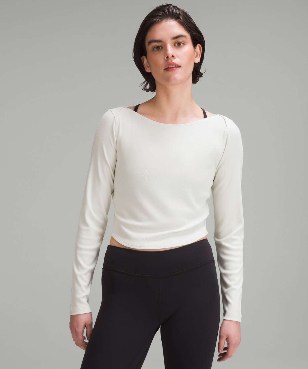Lululemon Modal Silk Twist-Back Yoga Long-Sleeve Shirt - Bone