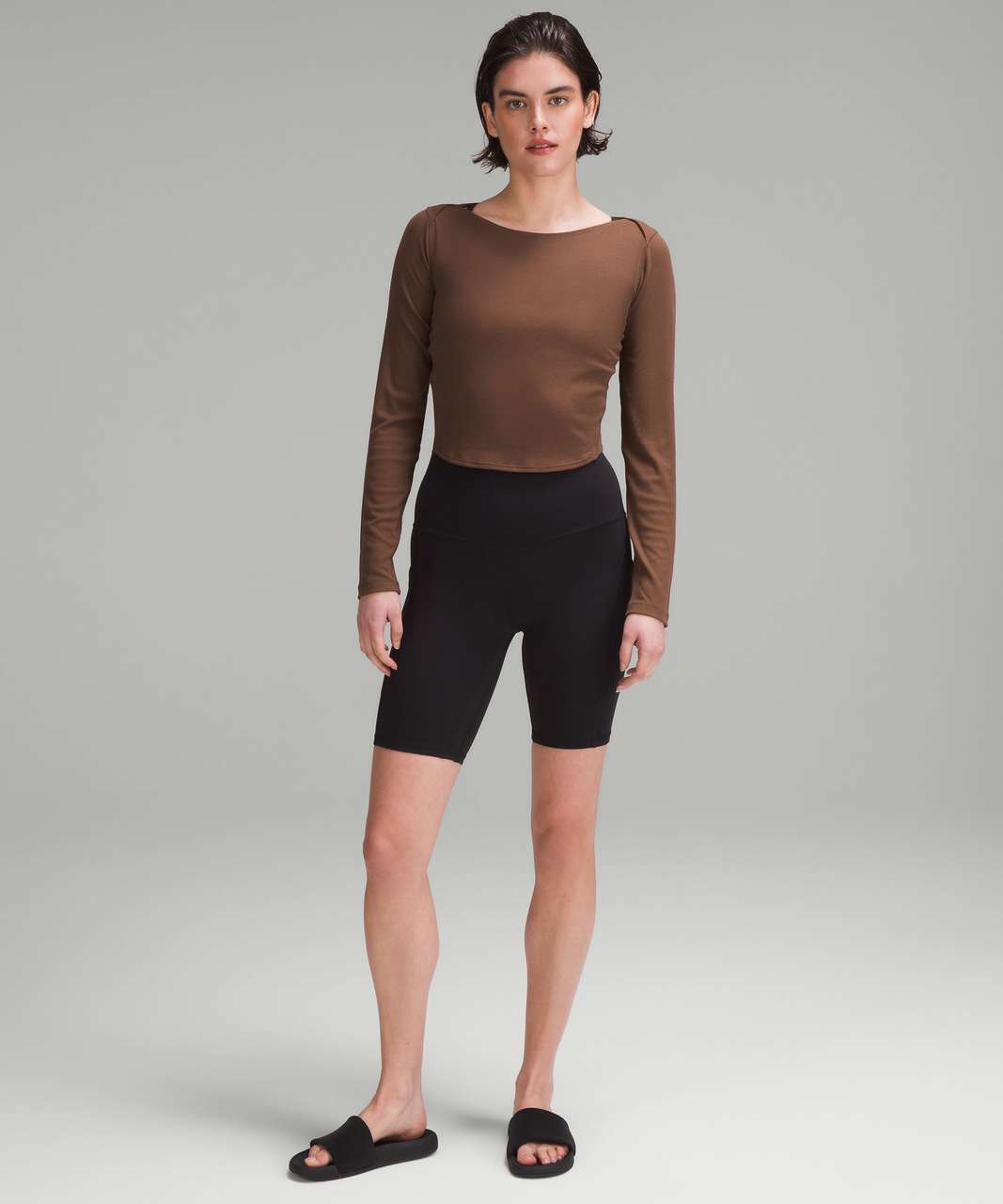 Lululemon Modal Silk Twist-Back Yoga Long-Sleeve Shirt Black size