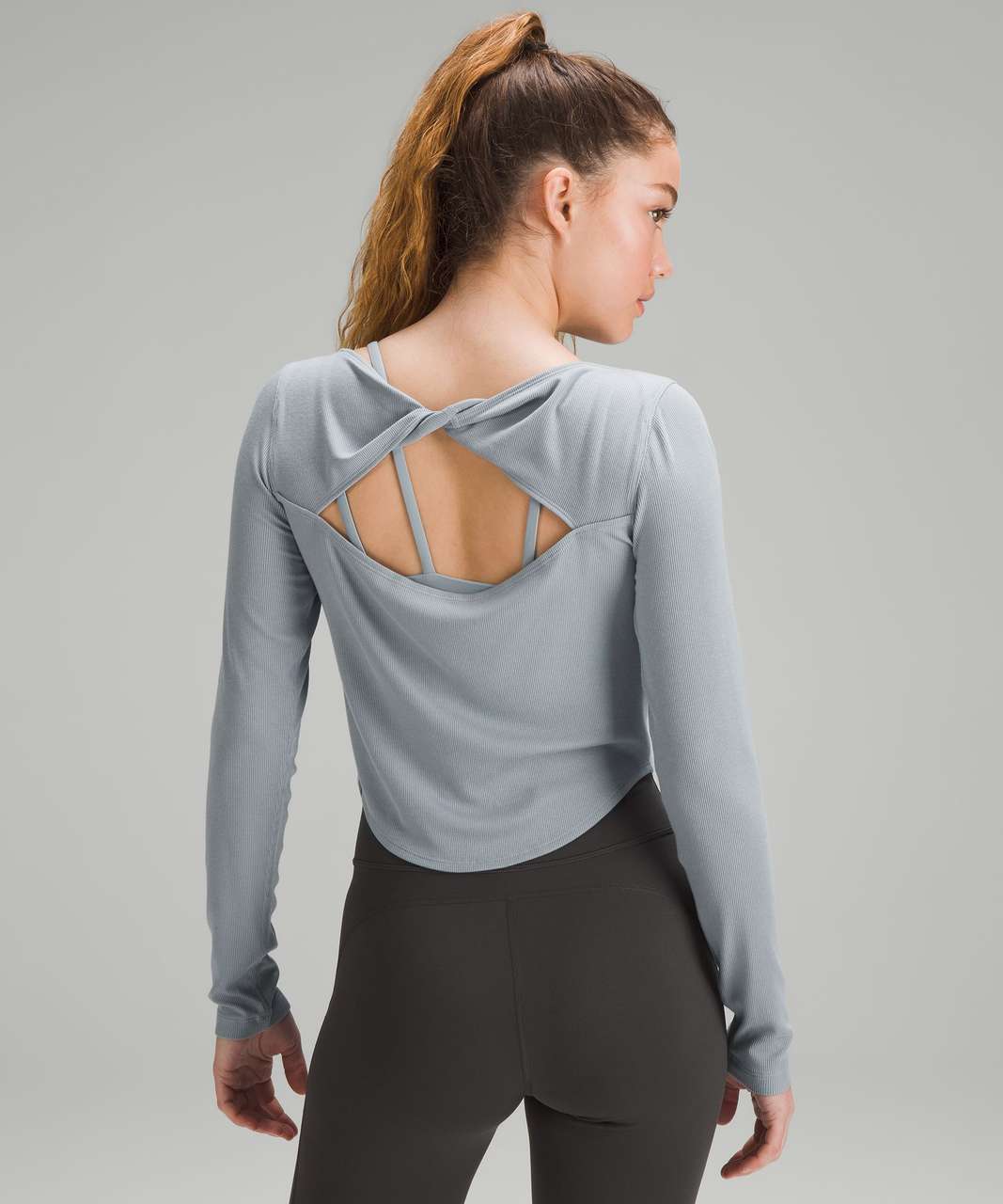 Lululemon Modal Silk Twist-Back Yoga Long-Sleeve Shirt - Chambray - lulu  fanatics