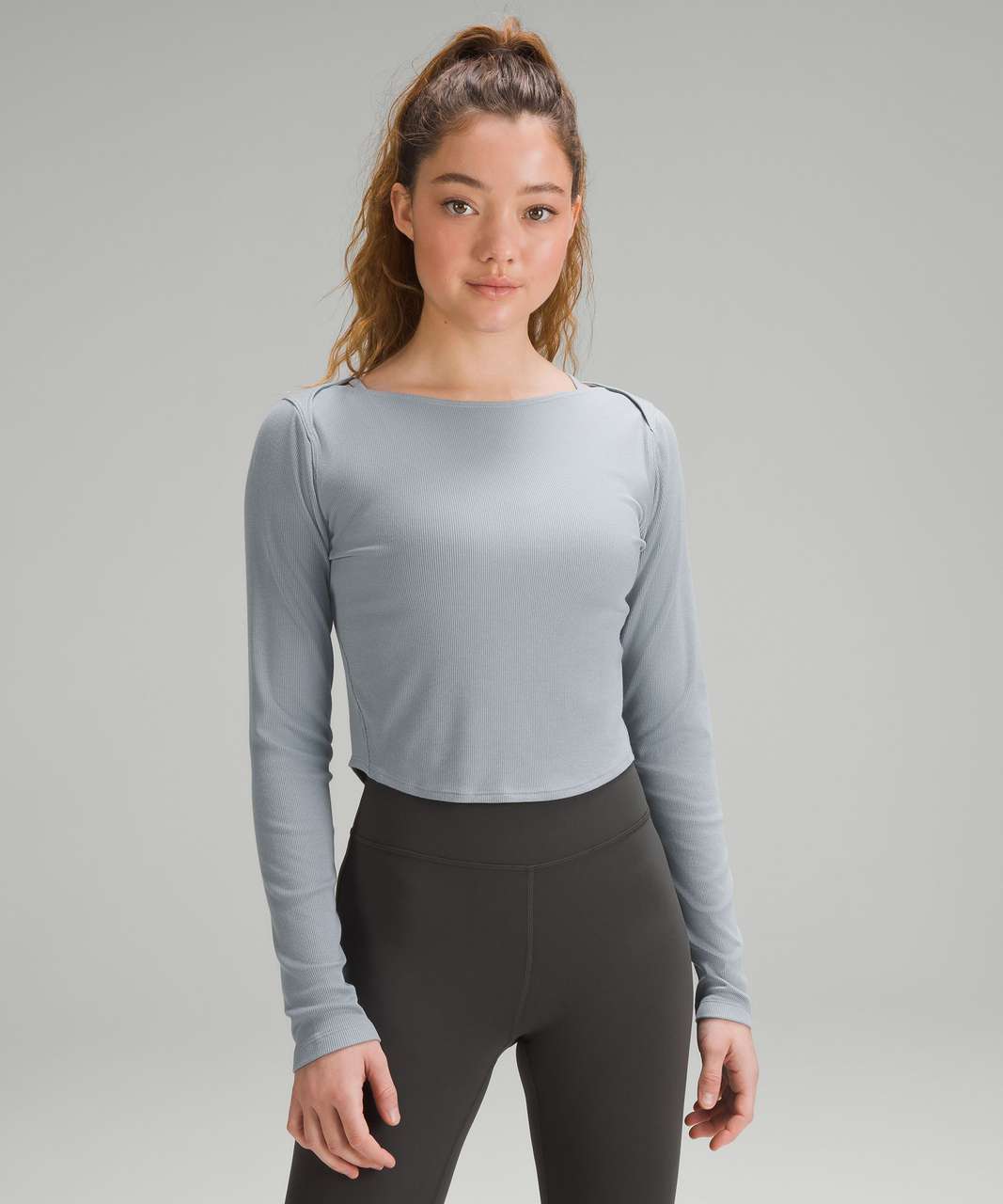 Lululemon Modal Silk Twist-Back Yoga Long-Sleeve Shirt - Chambray