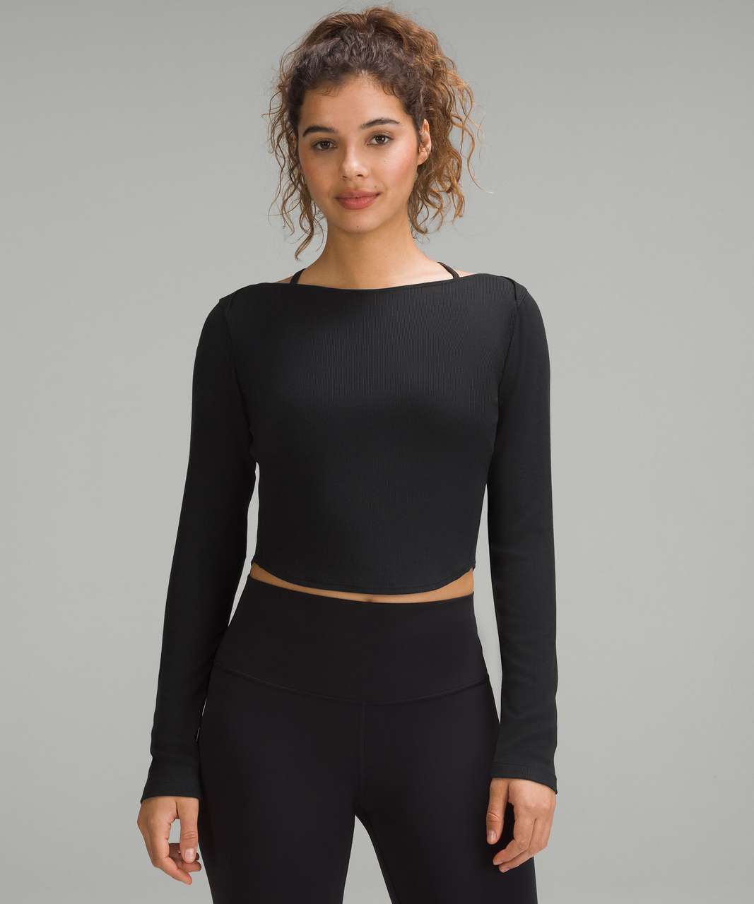 Lululemon Modal Silk Twist-Back Yoga Long-Sleeve Shirt - Black