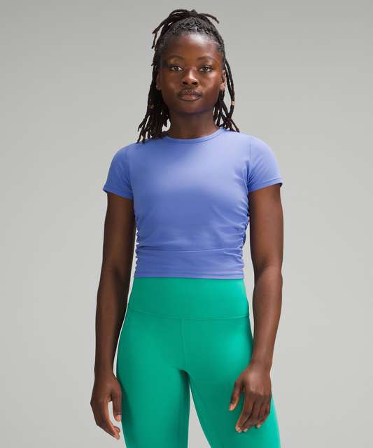Lululemon Womens Athletic Top Short Sleeve Yoga Shirt Purple