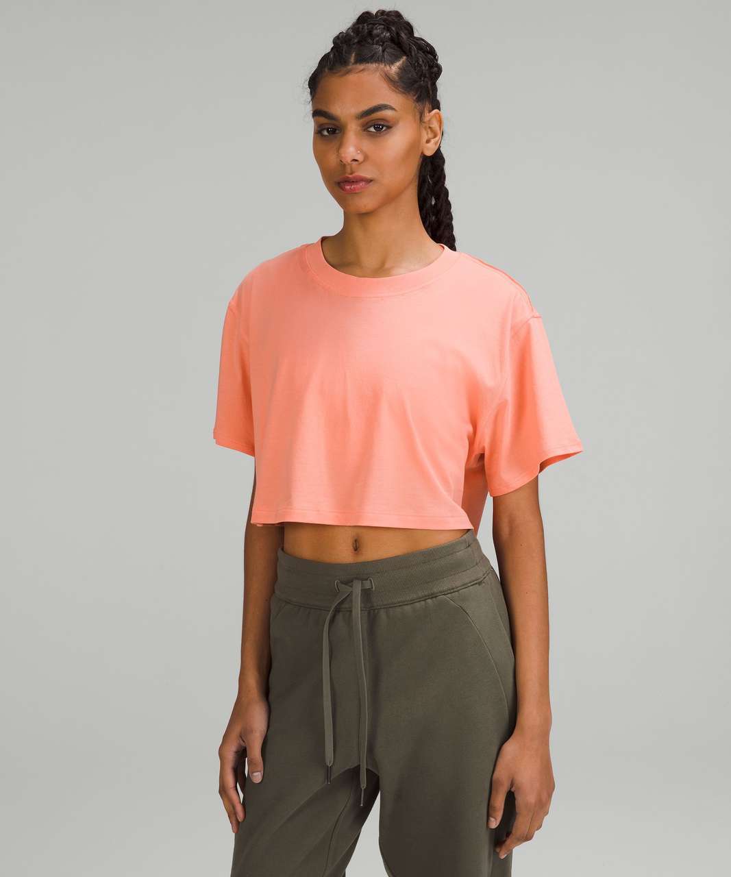 Lululemon All Yours Cropped T-Shirt - Sunny Coral