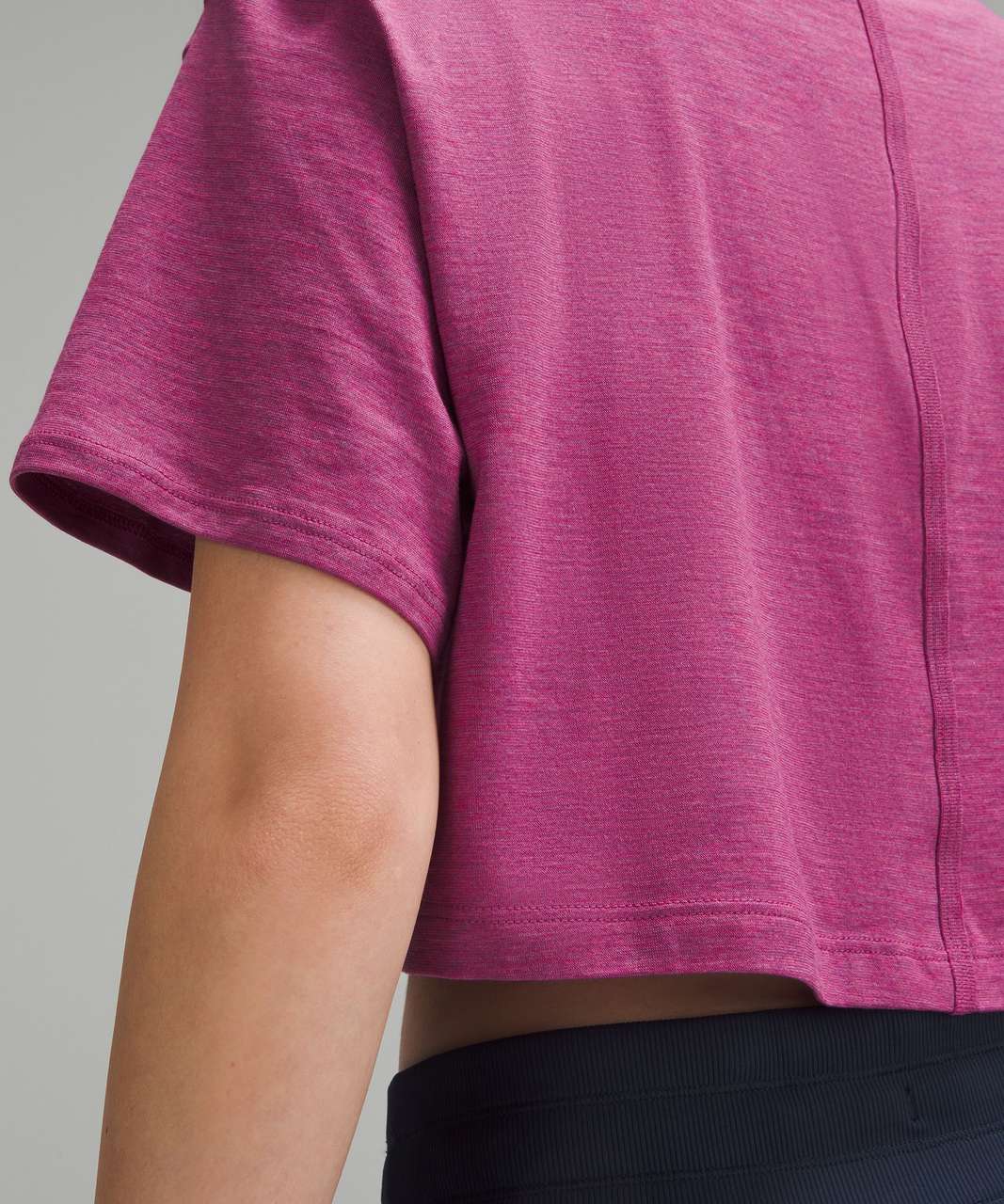 Lululemon All Yours Cropped T-Shirt - Heathered Magenta Purple