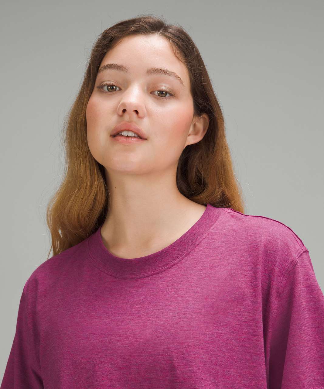 Lululemon All Yours Cropped T-Shirt - Heathered Magenta Purple