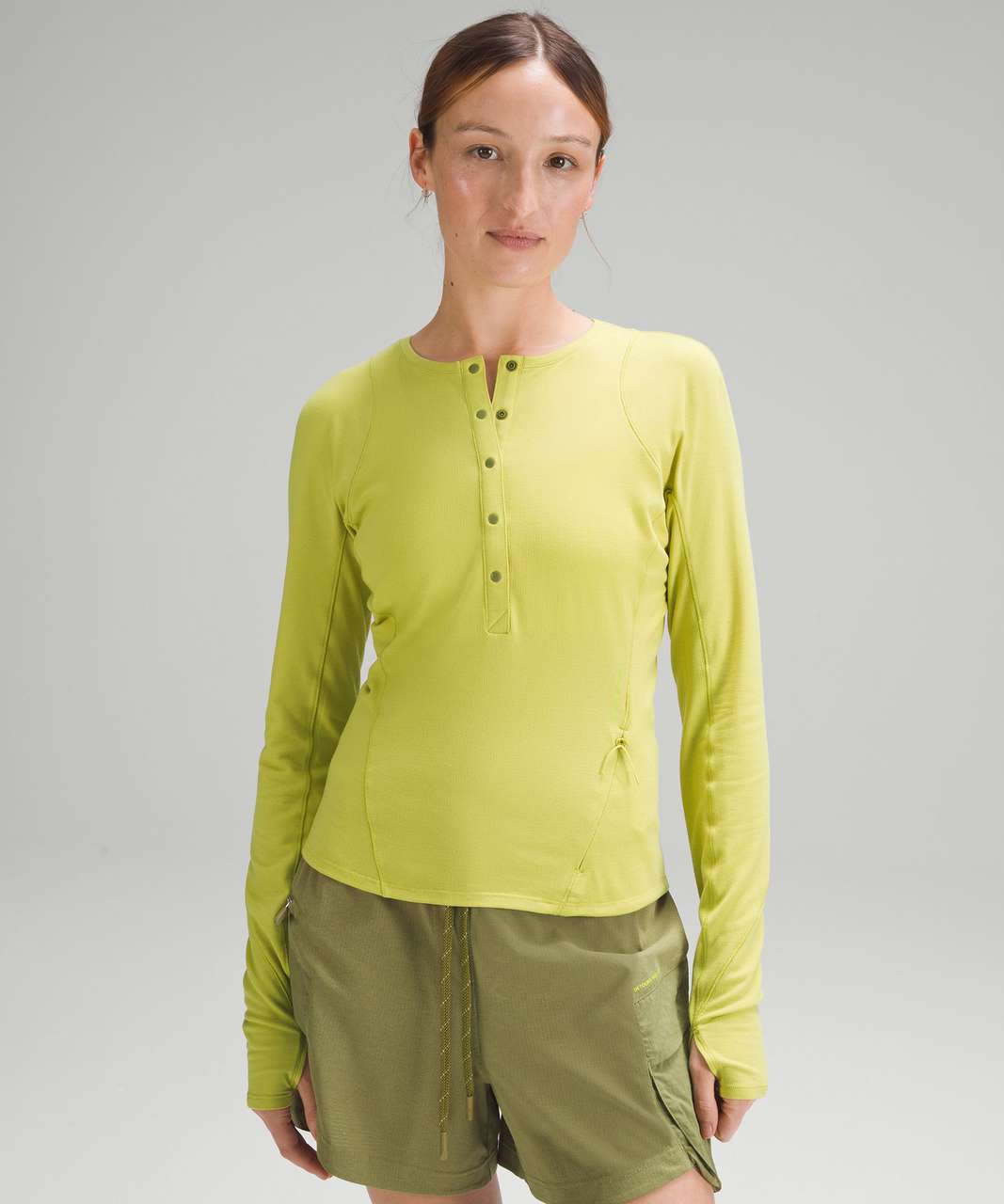 Lululemon Lightweight Hiking Long-Sleeve Henley - Yellow Pear