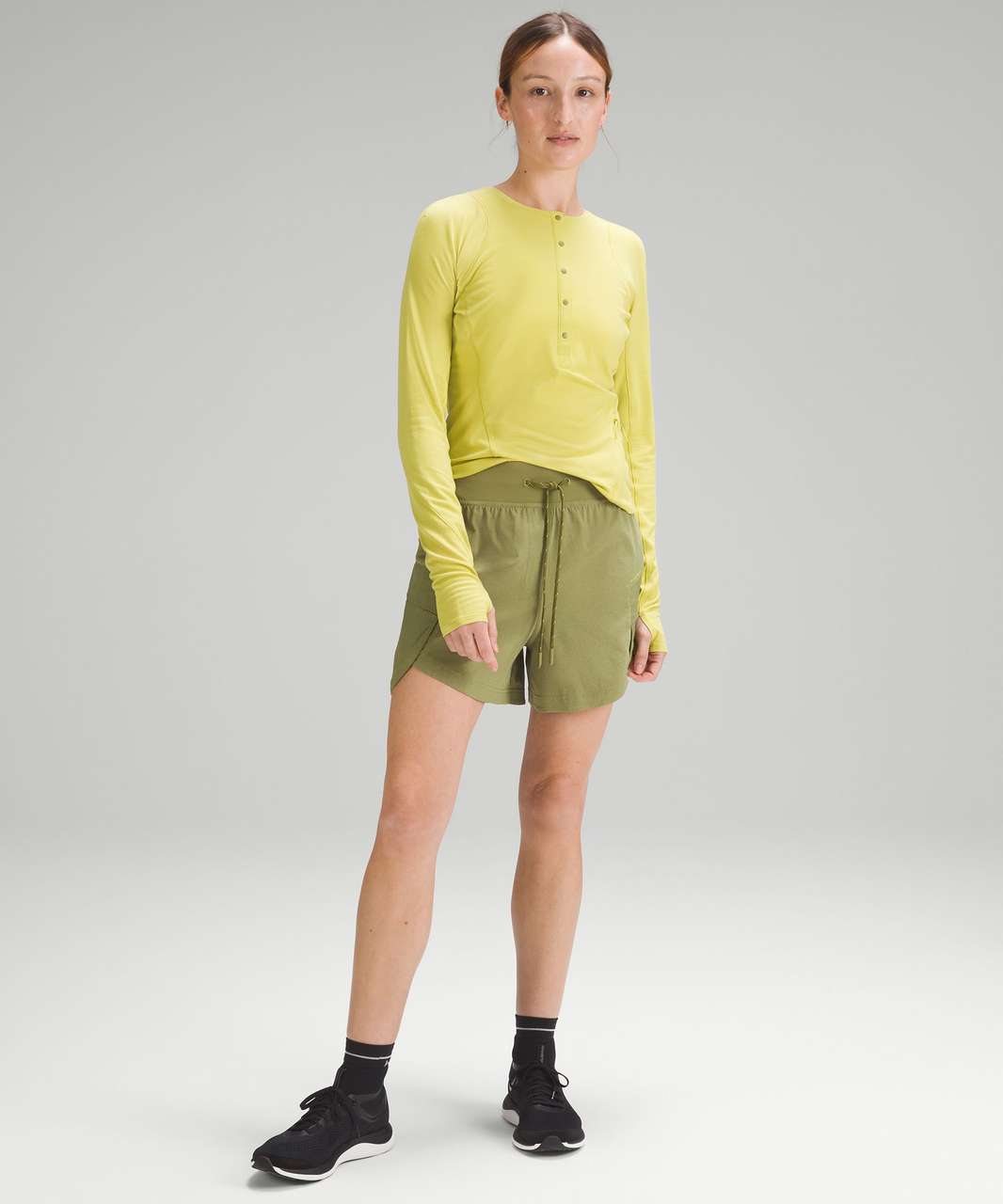 Lululemon Lightweight Hiking Long-Sleeve Henley - Yellow Pear