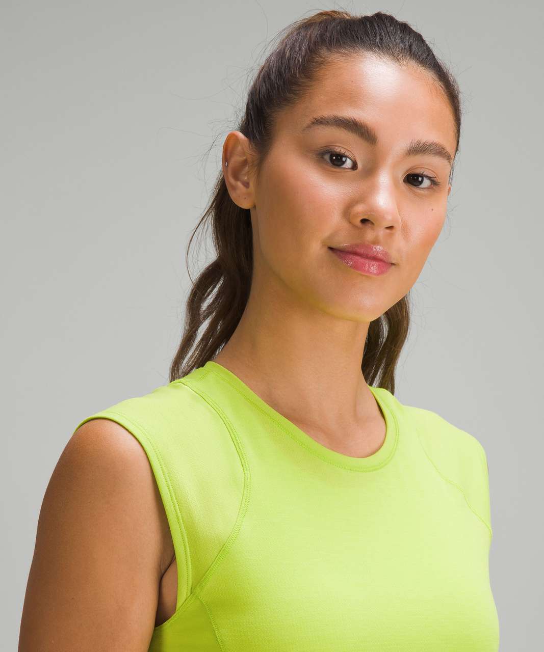 Cap Sleeves Swim Top in Lime