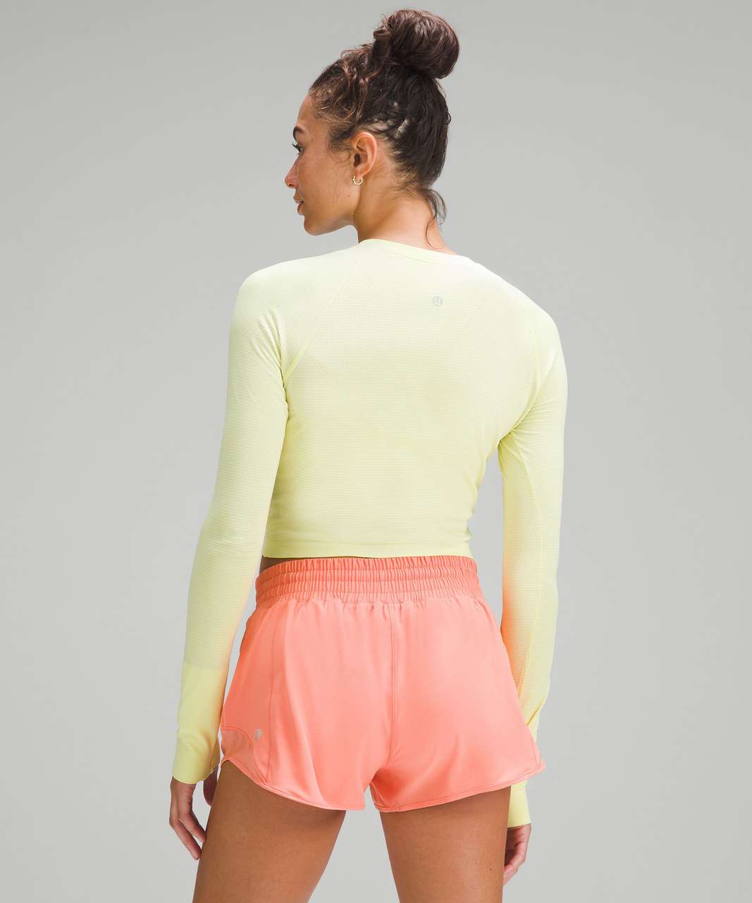 Lululemon Swiftly Tech Cropped Long-Sleeve Shirt 2.0 - Electric Lemon / Bone