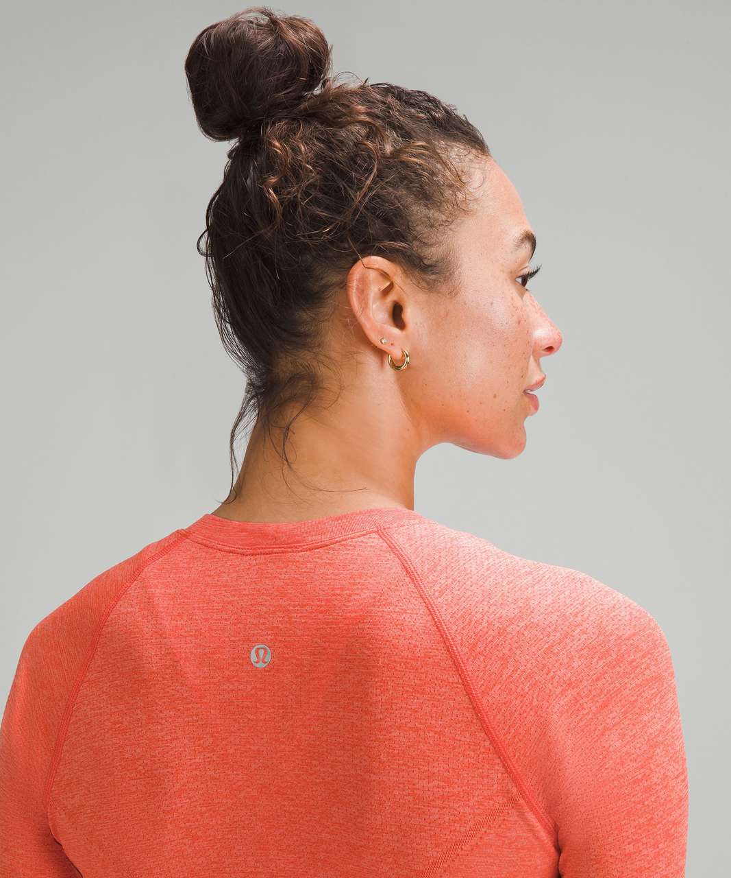 Lululemon Swiftly Tech Cropped Long-Sleeve Shirt 2.0 - Solar Orange / Sunny Coral