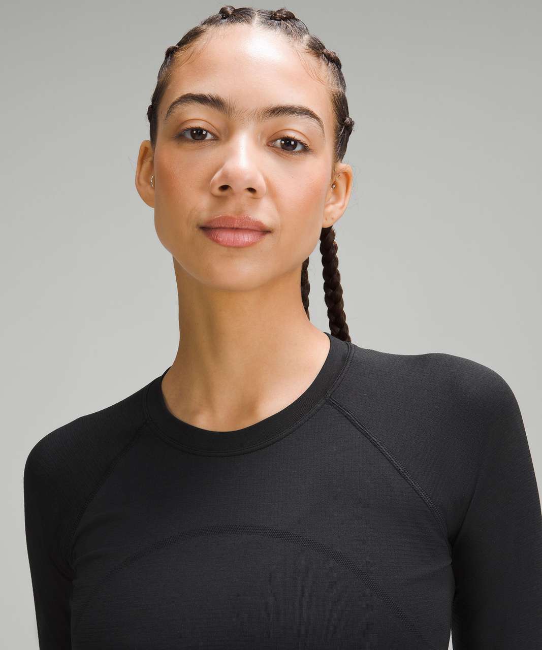 Lululemon Swiftly Tech Cropped Long-Sleeve Shirt 2.0 - Black / Black ...