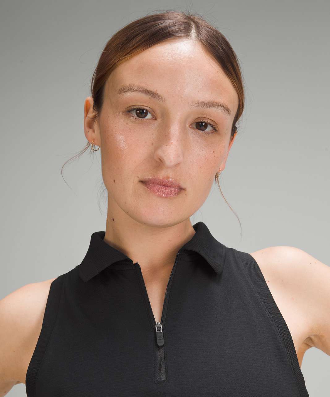 Lululemon Swiftly Tech Sleeveless Half-Zip Polo Shirt - Black / Black