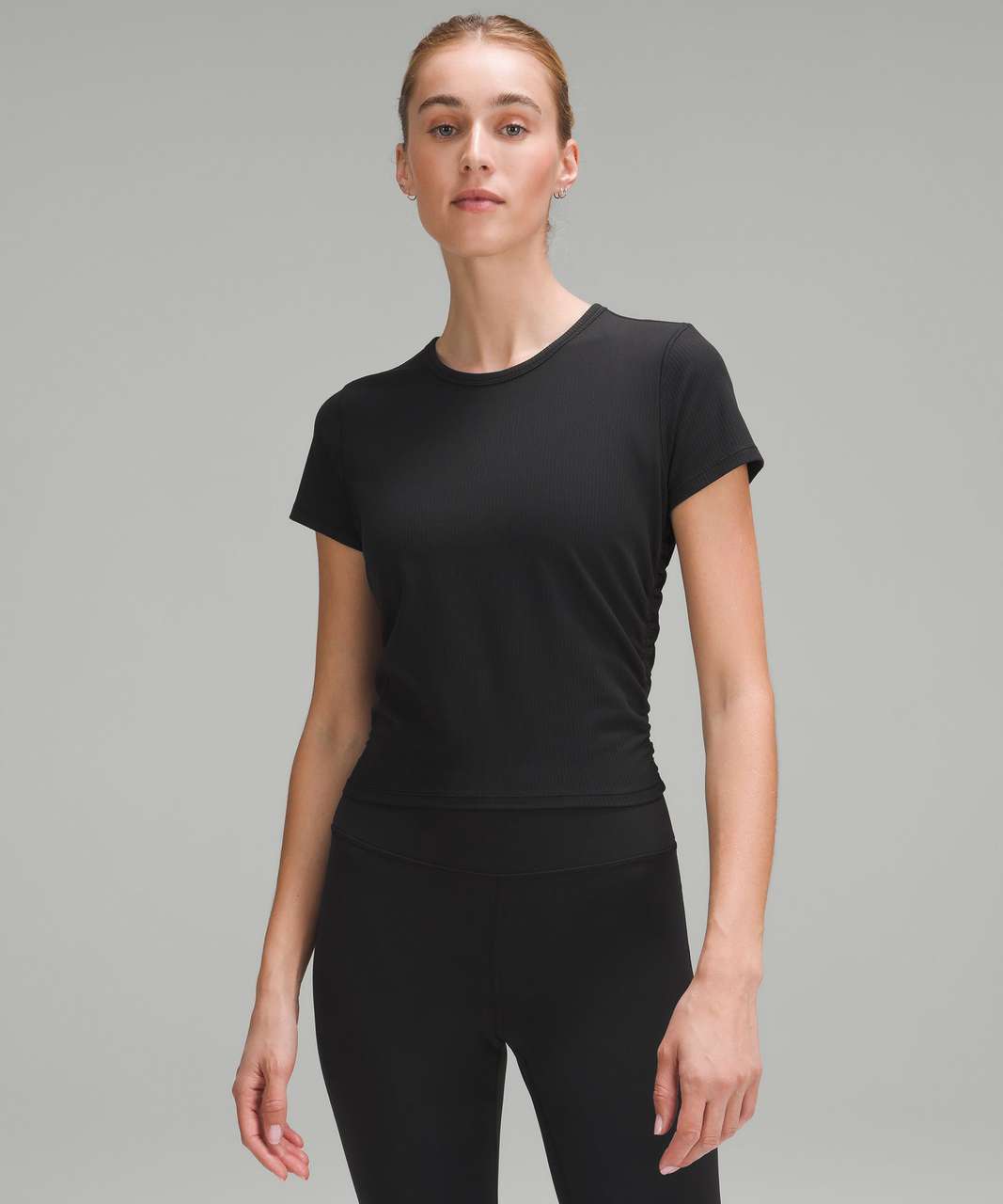 Lululemon Ribbed Modal-Cotton T-Shirt - Black - lulu fanatics