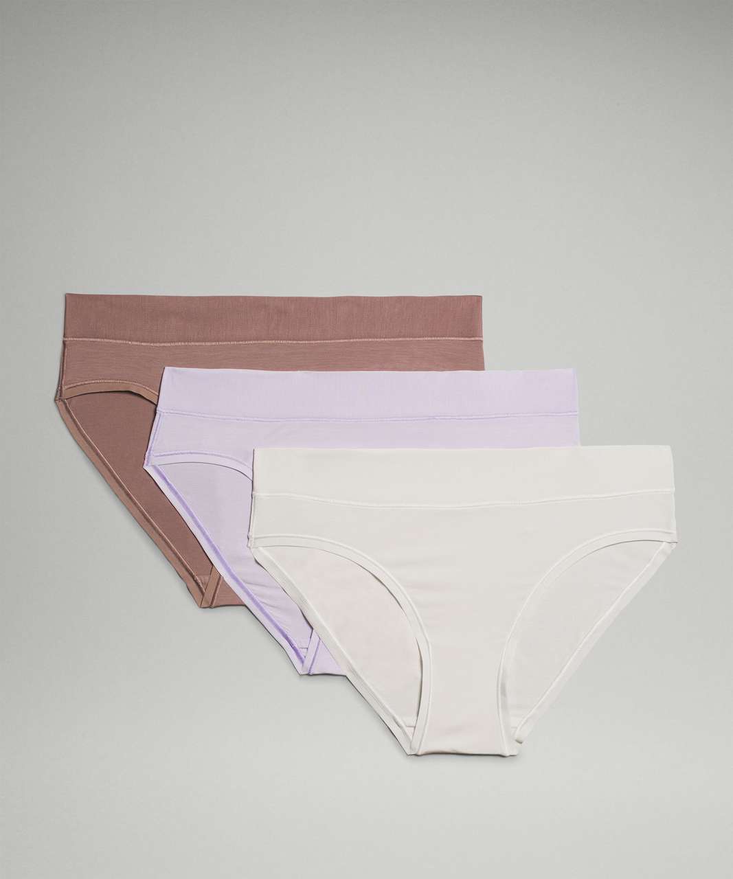 Lululemon UnderEase Mid-Rise Bikini Underwear *3 Pack - Sheer Violet / Twilight Rose / Bone