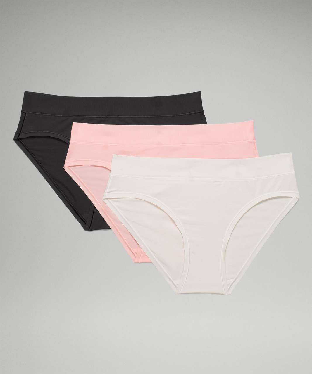 Lululemon UnderEase Mid-Rise Bikini Underwear *3 Pack - Bone / Dew Pink / Black