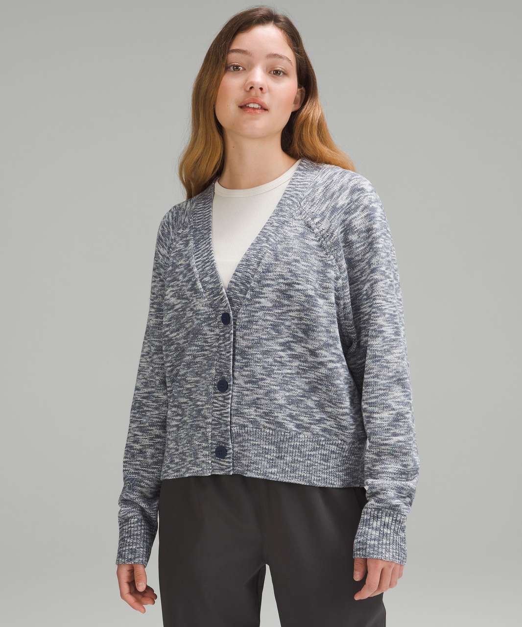 Lululemon Boxy Cotton-Blend Cardigan - Night Sea / True Navy / Black / Iron Blue