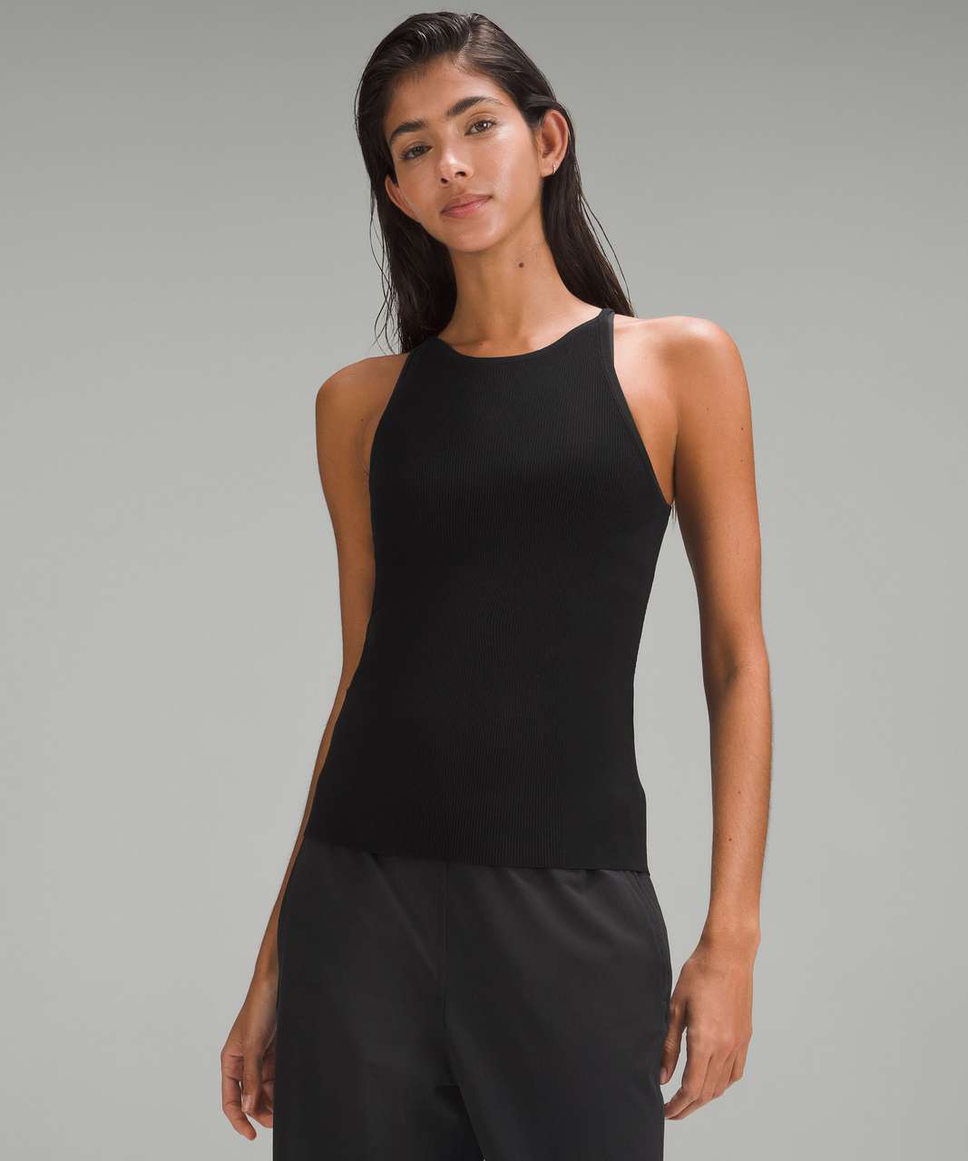 Lululemon Lightweight Ribbed Knit Tank Top - Black - lulu fanatics