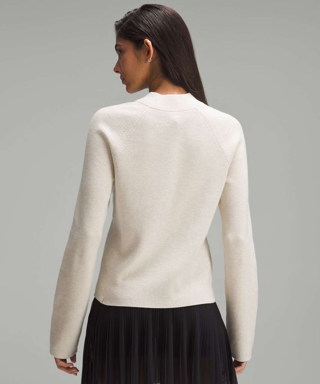 Lululemon Cotton-Blend Half-Zip Sweater - Heathered Bone