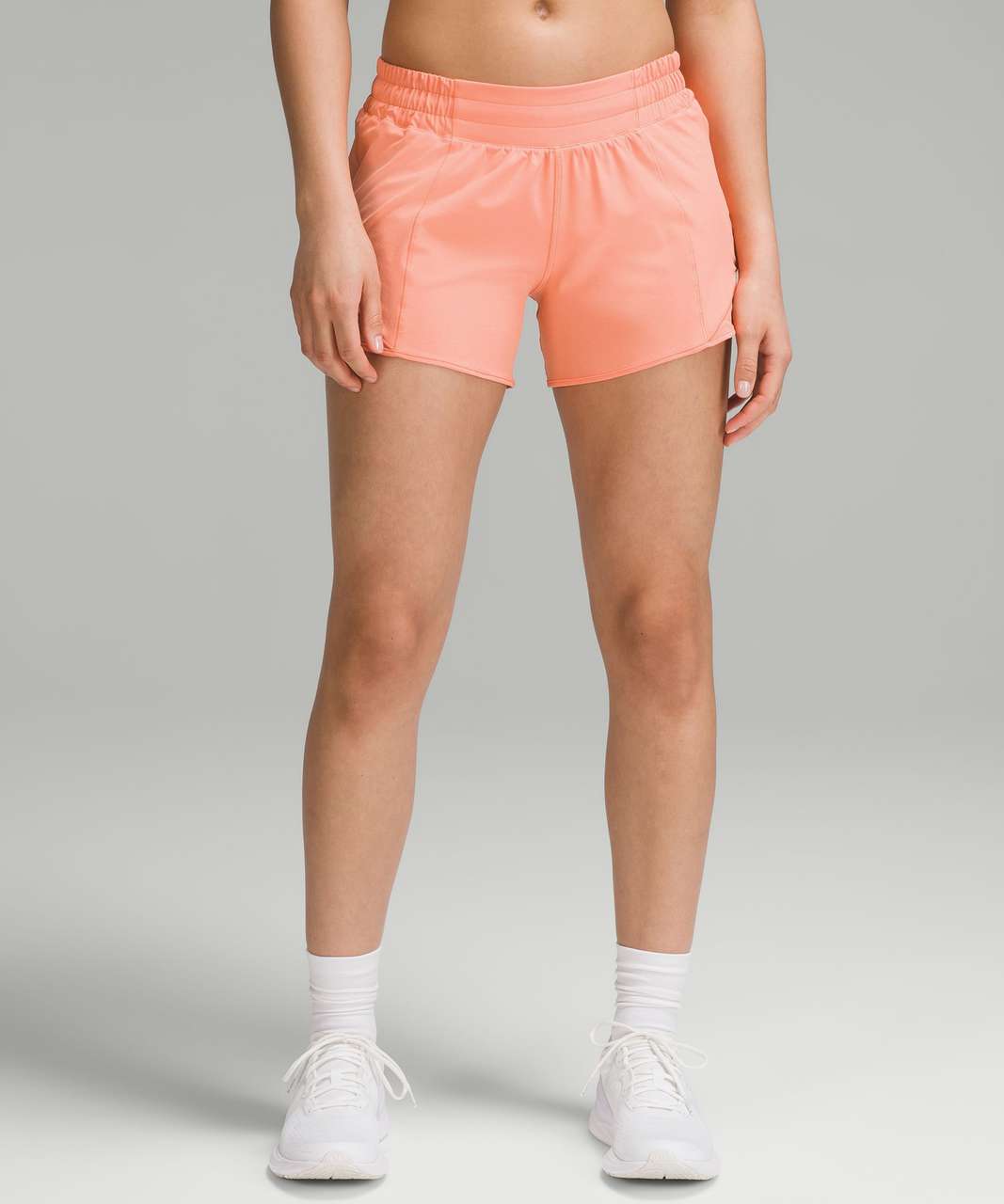 Lululemon Hotty Hot Low-Rise Lined Short 4" - Sunny Coral