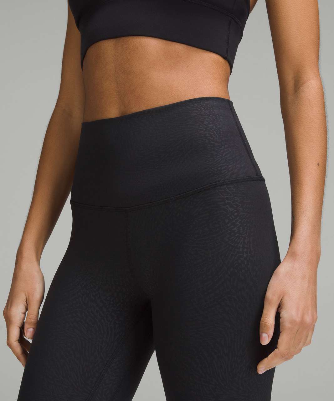 NWT! New Lululemon Align High Rise legging (black emboss) crop, 23 (size 10)