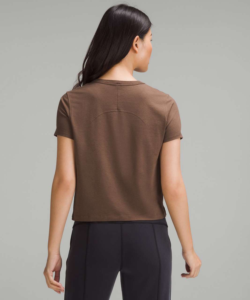 LULULEMON Ventilated Hiking Short Sleeve Shirt Top Dark Oxide