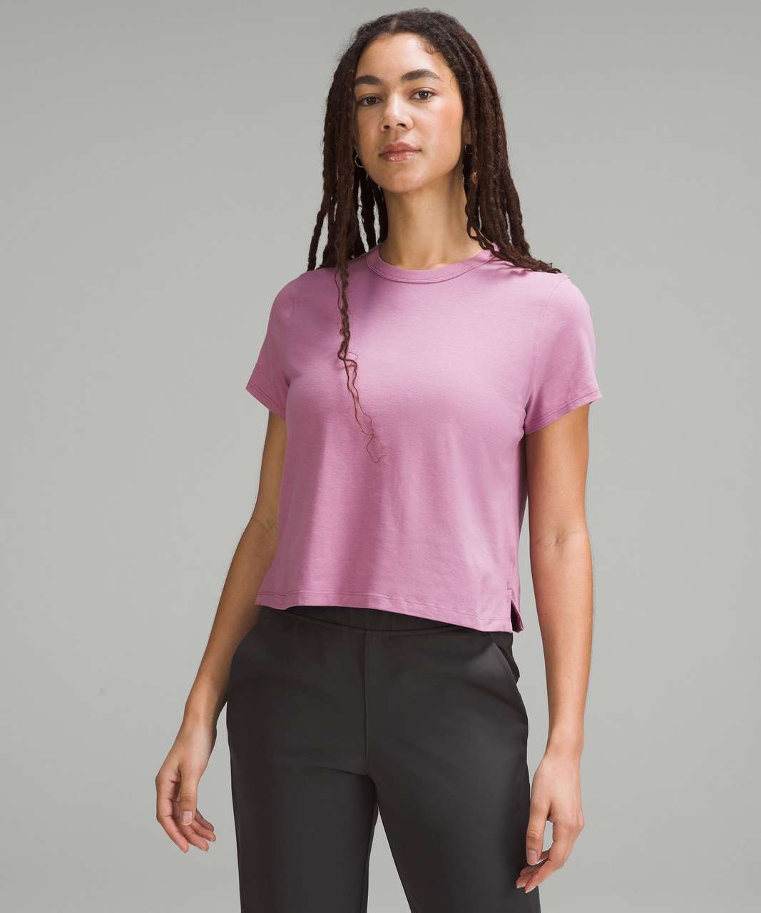 Lululemon Classic-Fit Cotton-Blend T-Shirt - Velvet Dust - lulu fanatics