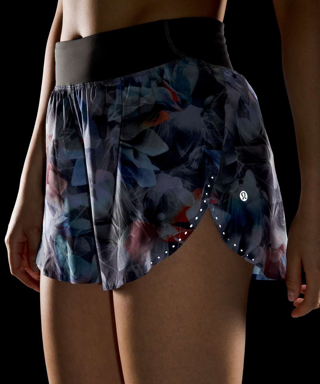 Lululemon Fast and Free Reflective High-Rise Classic-Fit Short 3" - Luminescent Floral Multi / Graphite Grey