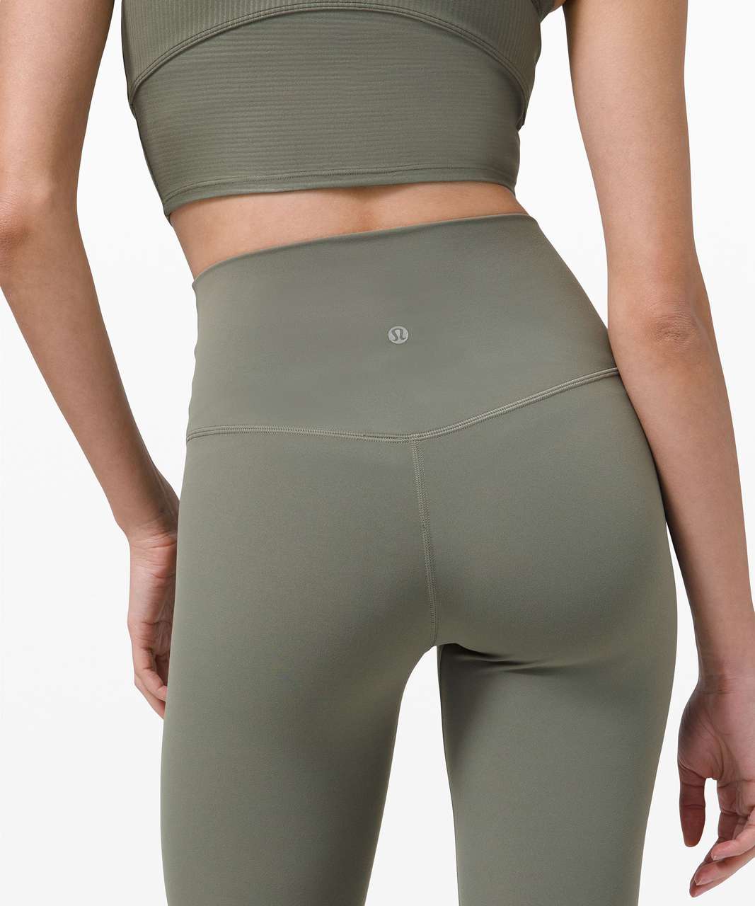 Lululemon Align High Rise Crop with Pockets 23 in Grey Sage size 14