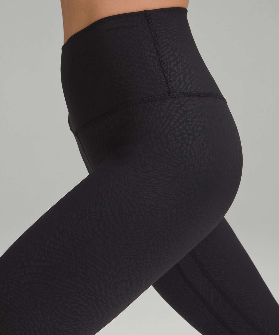 Lululemon Align High-Rise Crop 21 - Ripple Emboss Black - lulu fanatics