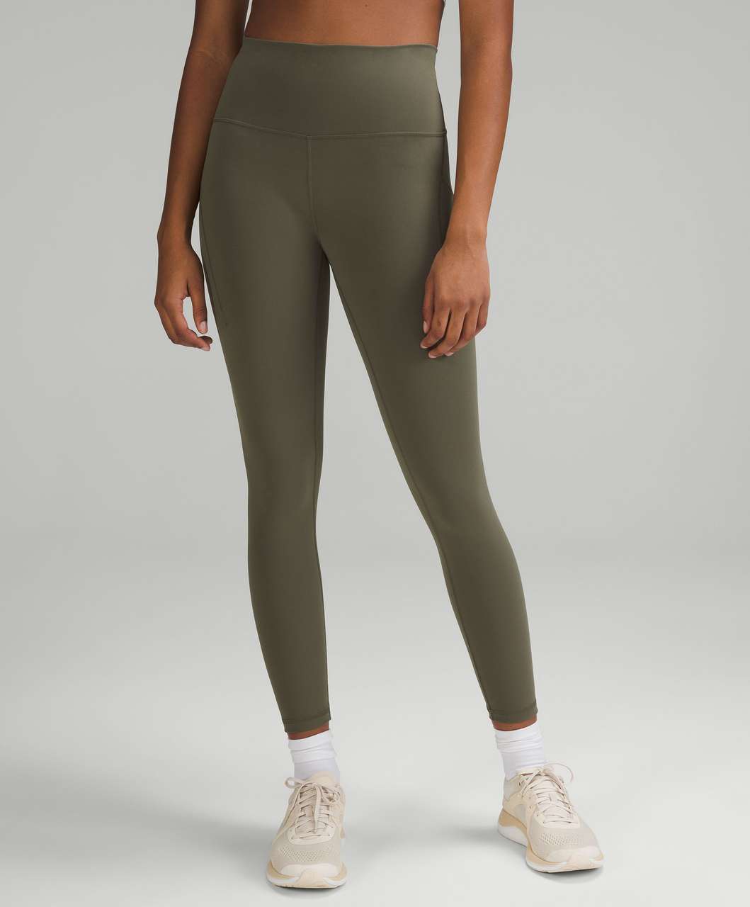 Lululemon Wunder Train High-Rise Tight with Pockets 25 - Army Green - lulu  fanatics