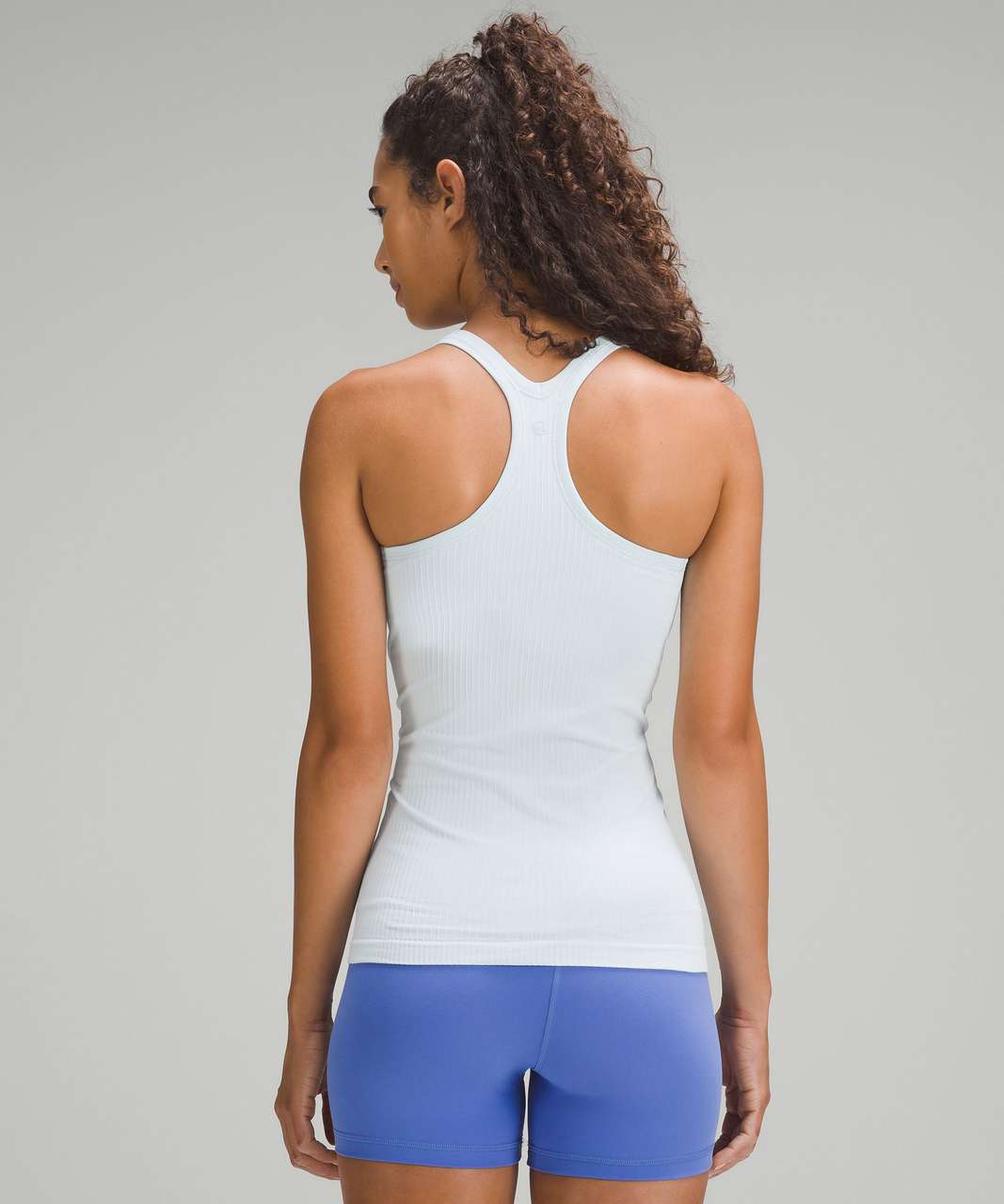 Lululemon Ebb to Street Cropped Tank Distorted Noise Mineral Blue