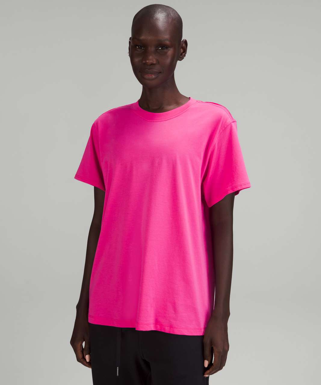 Pink oversize T-shirt with logo