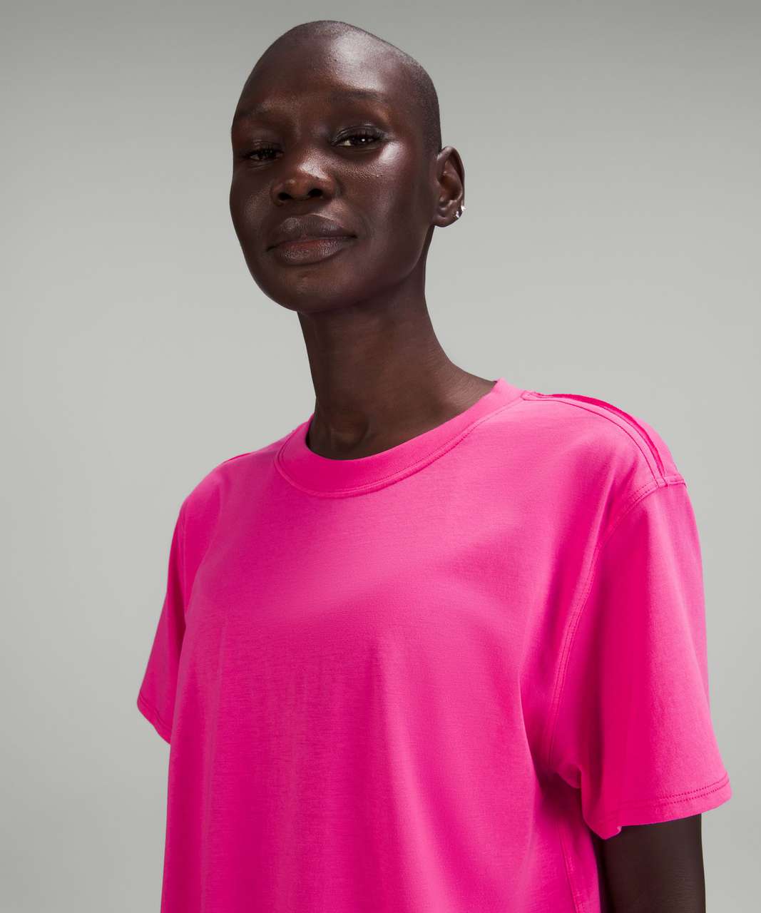 Cotton Bright Pink Oversized T-Shirt