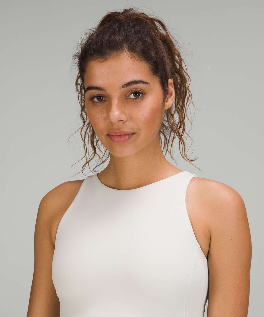 Ribbed high neck align tank in white opal (4) more details in comments 🤍❄️  : r/lululemon