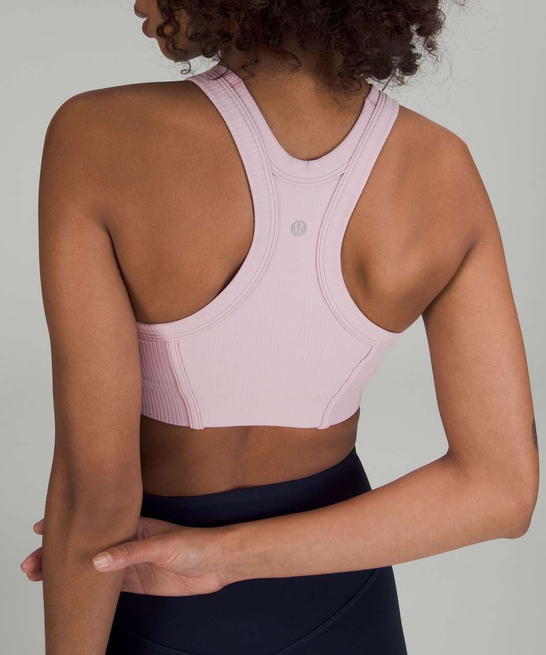 Ryka high neck athletic top/sports bra in faded rose/pink, ribbed