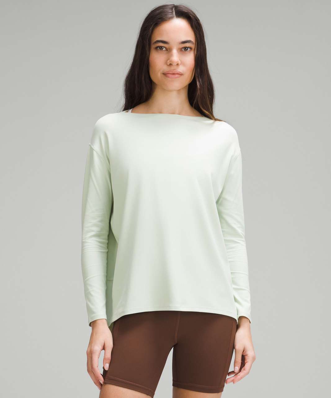 NWT Lululemon Back In Action Long Sleeve Shirt Delicate Mint Size ：8