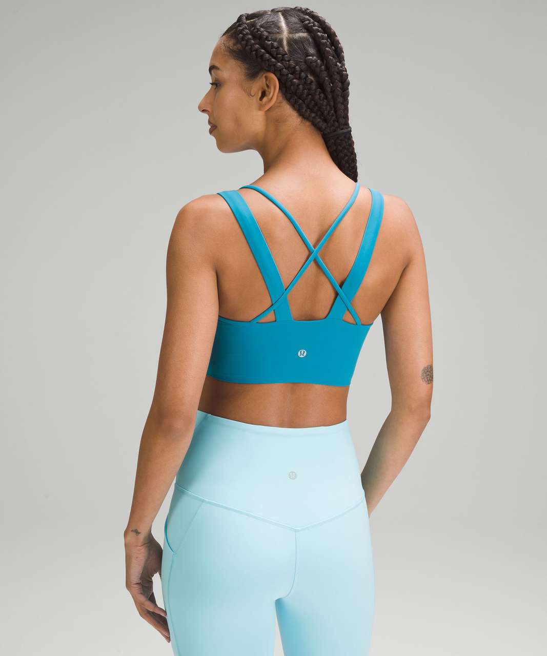 NWT Lululemon Like a Cloud Long-Line Bra D/DD Size 6 Blue Linen