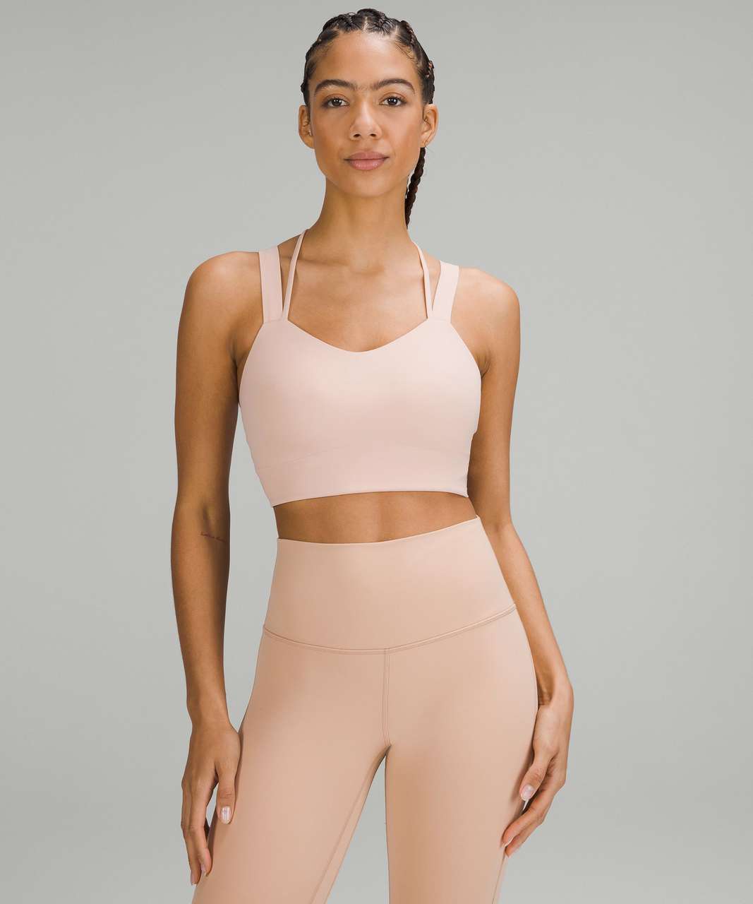 Lululemon Like a Cloud High-Neck Longline Bra *Light Support, B/C Cup -  Pink Peony - lulu fanatics