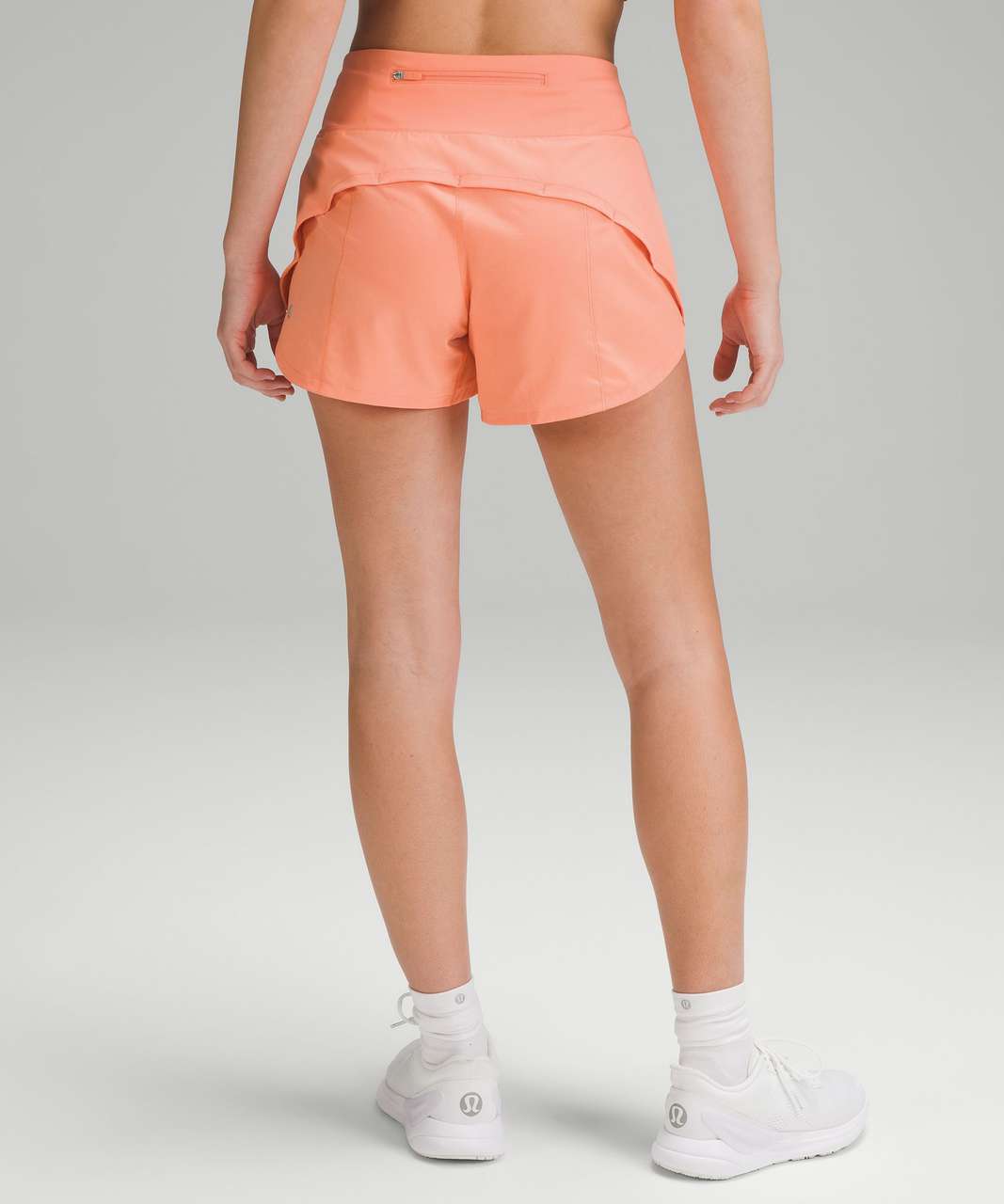 Lululemon Speed Up Mid-Rise Lined Short 4" - Sunny Coral