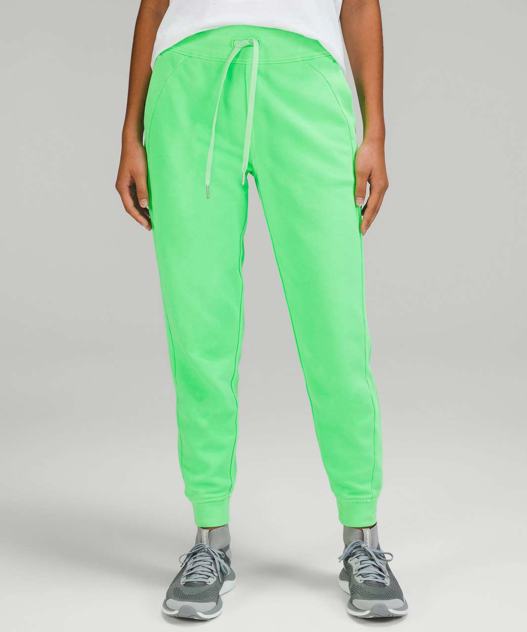 Lululemon Scuba High-Rise French Terry Jogger - Neon Garment Dye Solid Scream Green Light