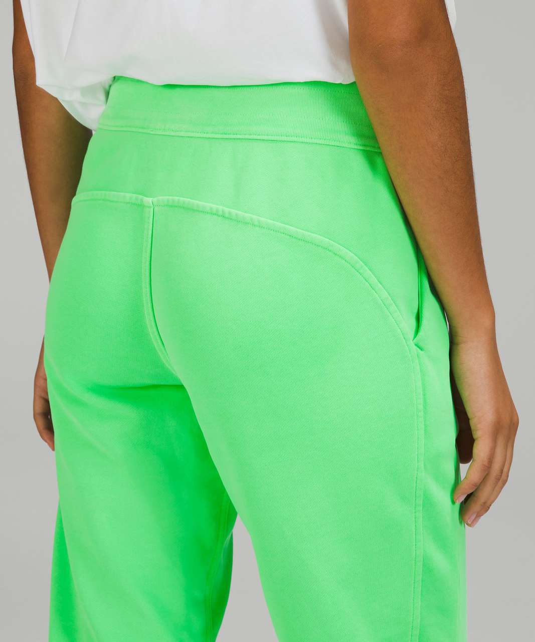 Lululemon Scuba High-Rise French Terry Jogger - Neon Garment Dye Solid Scream Green Light