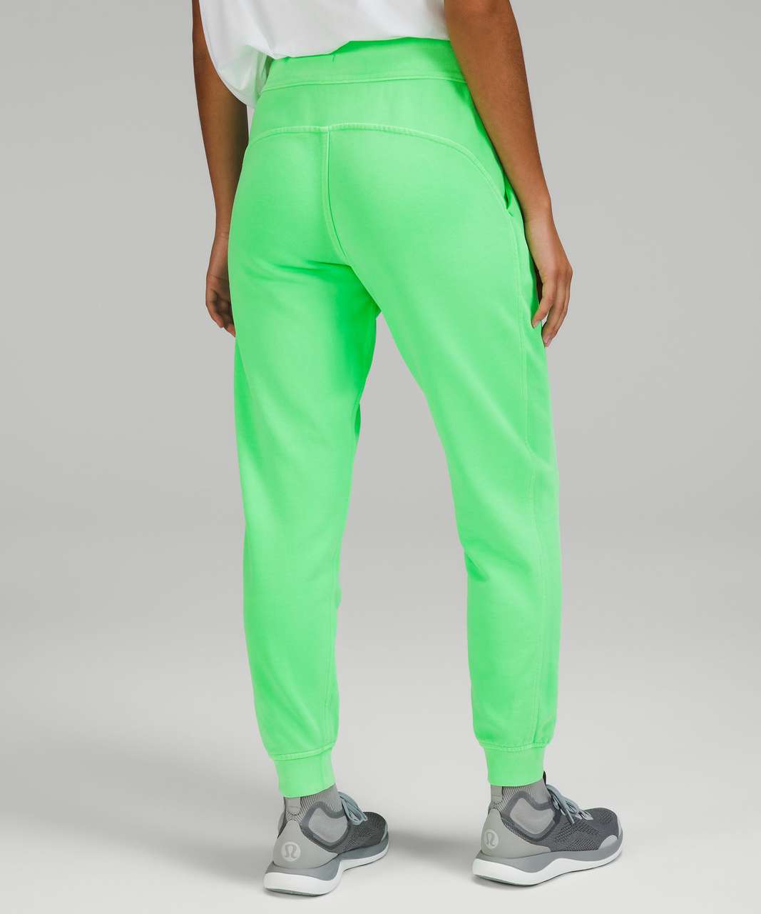 Lululemon Scuba High-Rise French Terry Jogger - Neon Garment Dye Solid  Scream Green Light - lulu fanatics