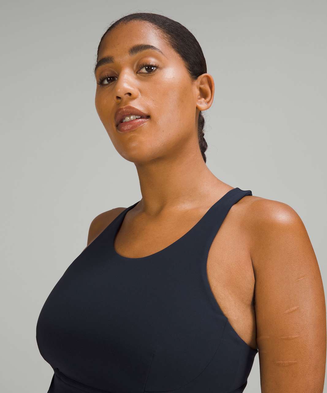 Lululemon Wunder Train Longline Bra Medium Support, C/d Cup In Sun Bleached  Wash True Navy