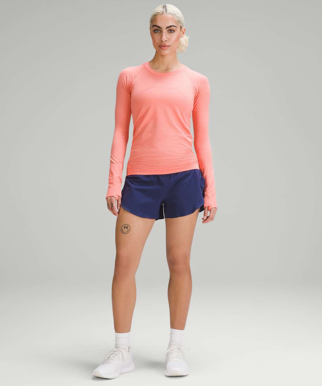 Lululemon Swiftly Tech Long-Sleeve Shirt 2.0 - Sunny Coral / Sunny Coral