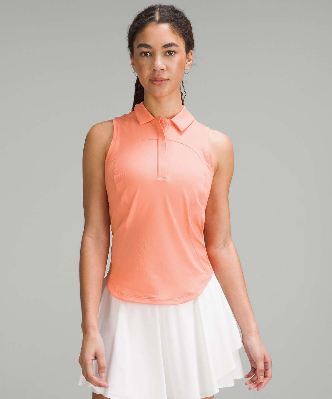 Lululemon Quick-Dry Sleeveless Polo Shirt - Sunny Coral