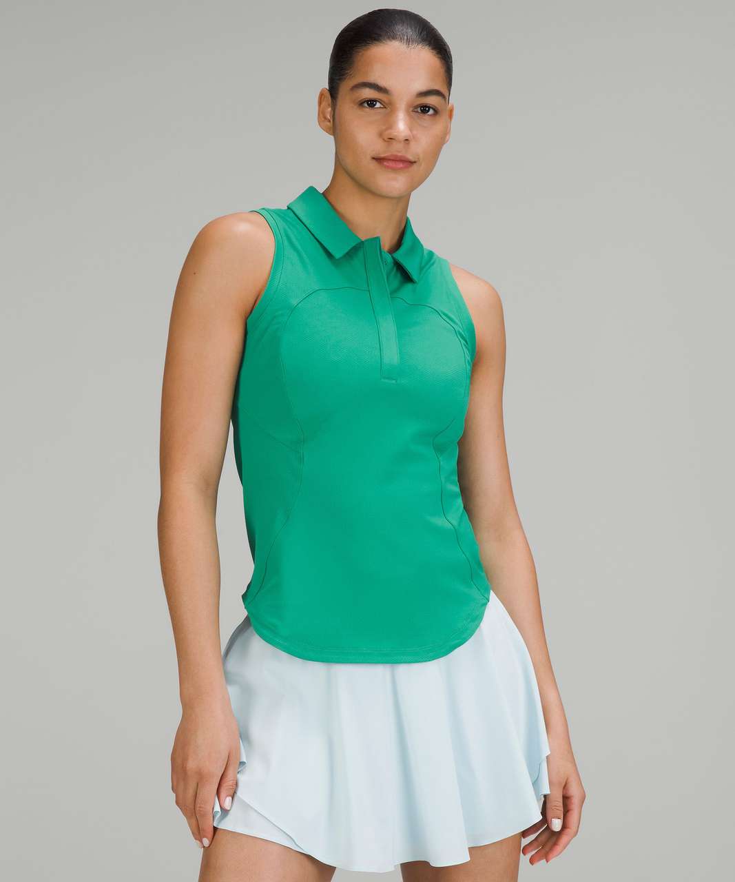 Lululemon Quick-Dry Sleeveless Polo Shirt - Maldives Green - lulu fanatics
