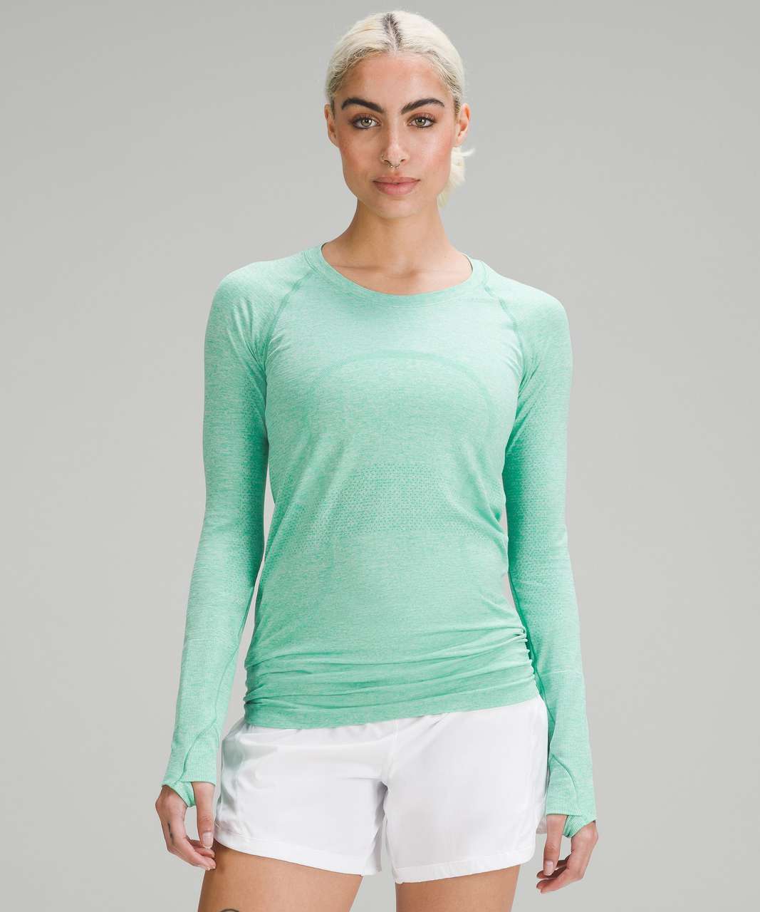 Lululemon Swiftly Tech Long-Sleeve Shirt 2.0 - Maldives Green / Mint Moment