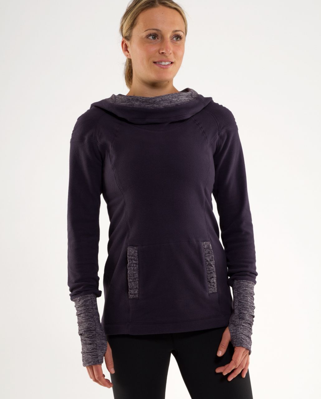 Lululemon Apres Run Pullover - Black Swan / Heathered Black Swan